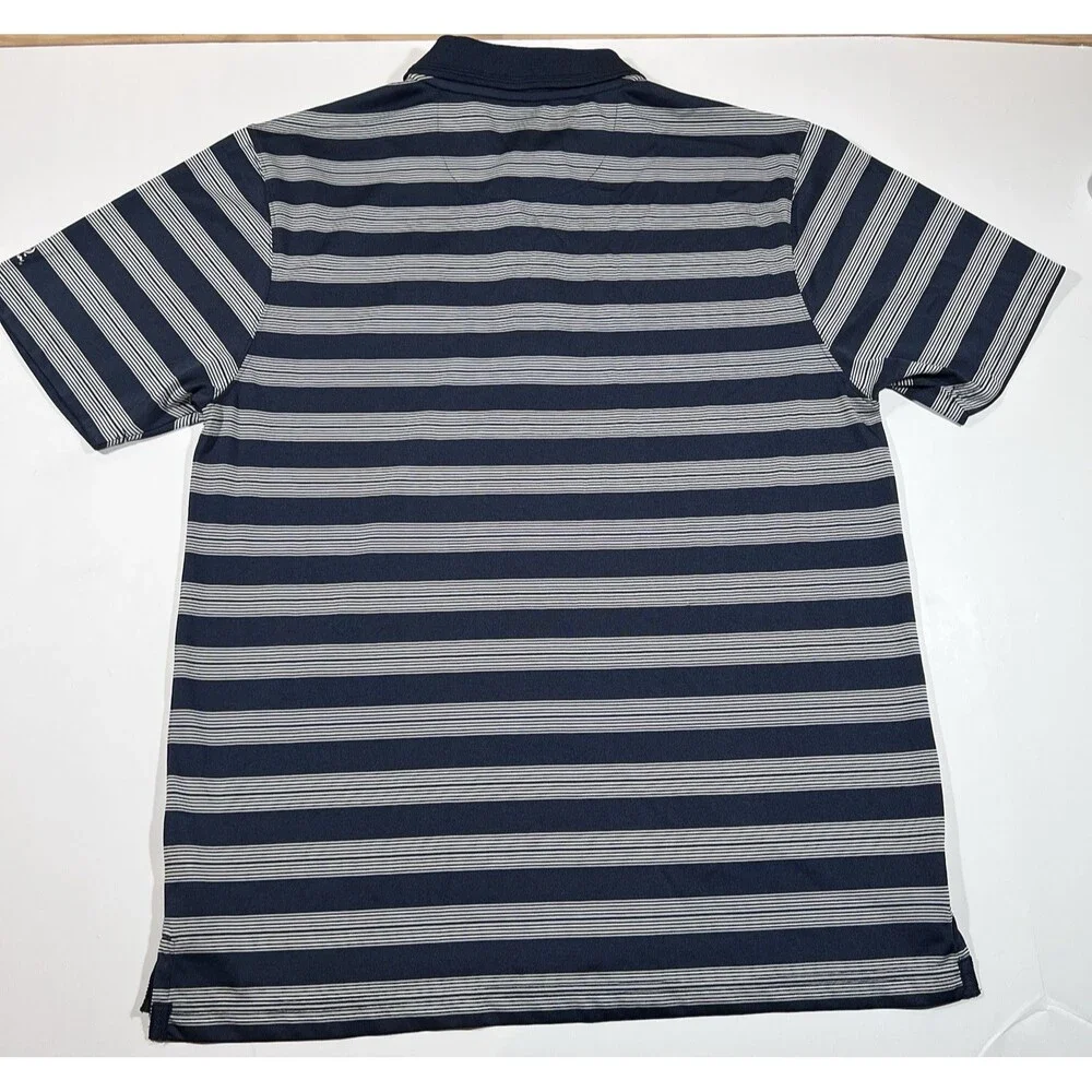 New York Yankees True Fan Genuine Merchandise Striped Polo Shirt Men's Large - Picture 10 of 10